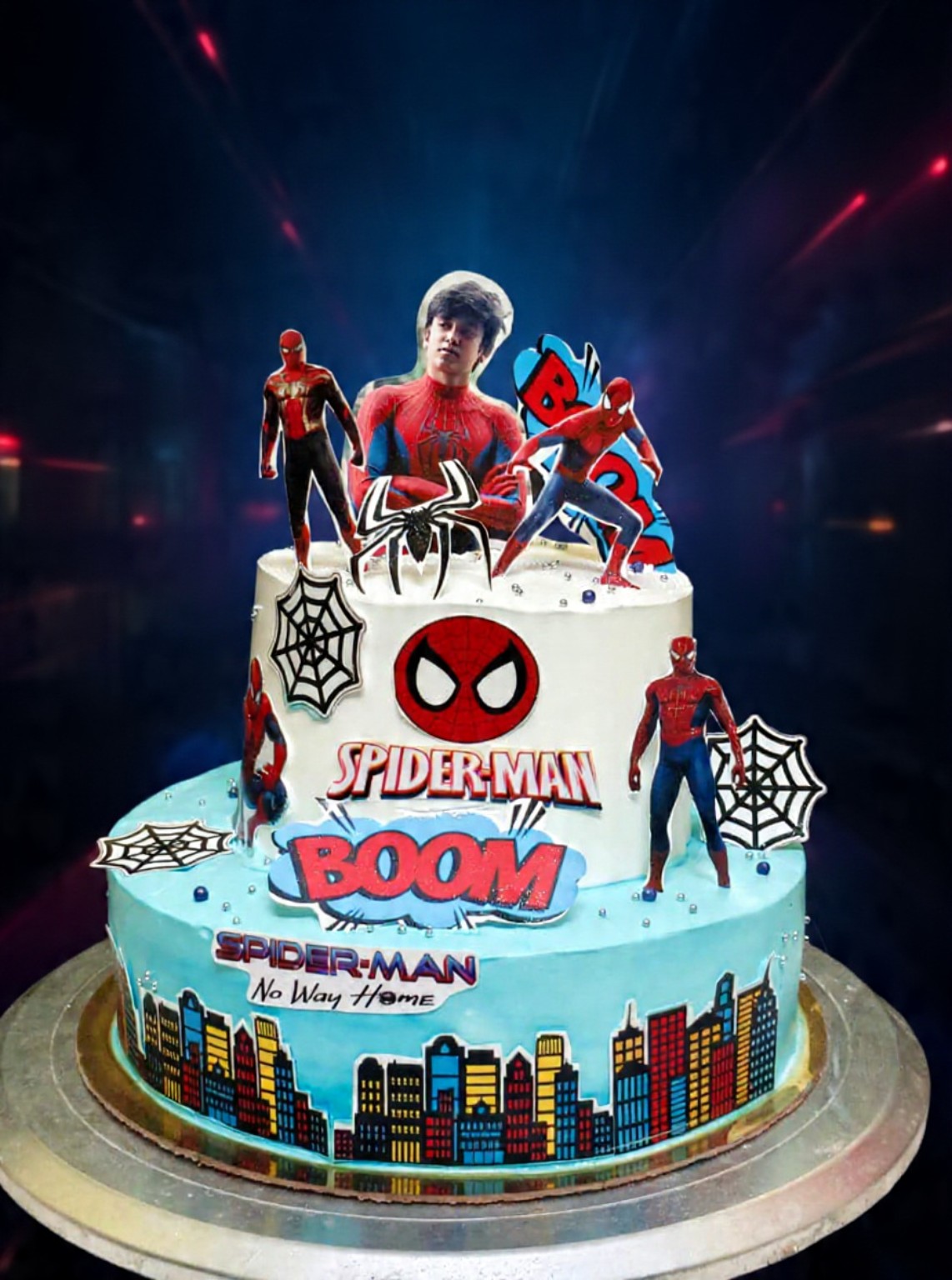 Spider-Man themed custom celebration cake